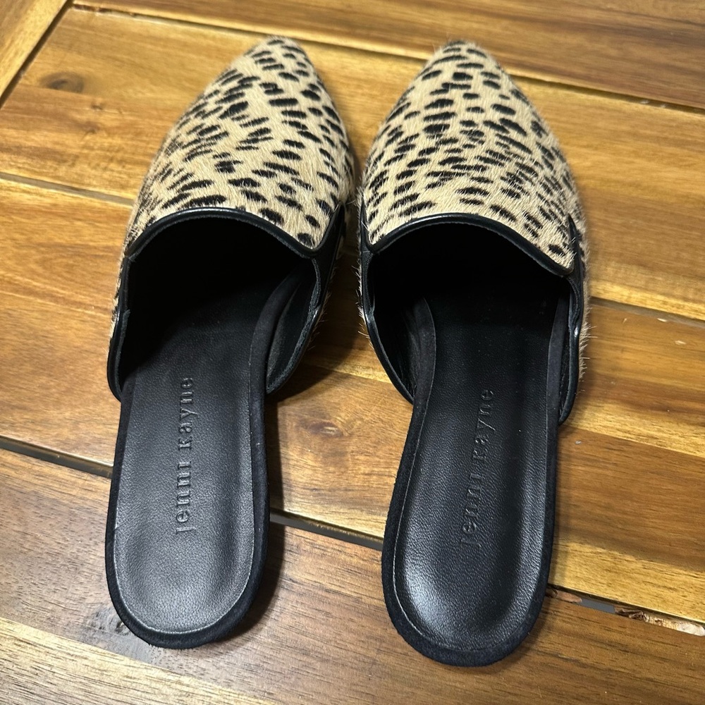 New! Jenni Kayne Pony Hair Mule - Spotted Leopard Cheetah Animal Print - Size 37 - Picture 9 of 15
